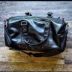 Black Leather Duffle Bag